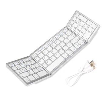  Compatibil Bluetooth Tastatură Tastatură Pliabil de Tip C Reîncărcabilă 81 Cheile Touchpad Tastatura pentru IOS, Android, Windows Tablet Telefon
