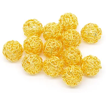  De Zinc din aliaj de metal Margele Spacer Balonul de Aur Culoare Floare Gol Model de Culoare de Aproximativ 18mm( 6/8