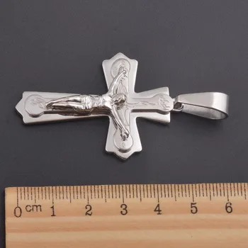  De înaltă Calitate Bărbați Isus pe Cruce Colier din Oțel Inoxidabil Religioase Pandantiv Cruce de Bijuterii en-Gros