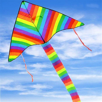  De înaltă Calitate Colorat Rainbow Zmeu Coada Lunga de Nailon în aer liber Zmee care Zboară Jucării pentru copii Copii Kite Surf cu 30m Linie Zmeu