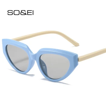  DECI&IE de Epocă Culoare de Contrast Ochi de Pisica ochelari de Soare Femei de Moda Nuante UV400 Trend Bărbați Albastru Verde Ochelari de Soare