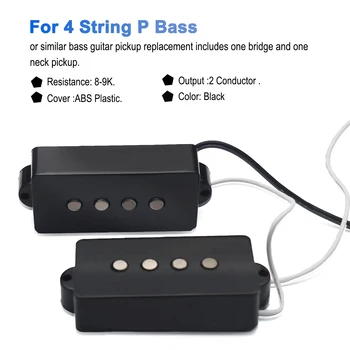  Deschide Alnico 5 PB P Bass Pickup Humbucker de Preluare Bass 4 String Alnico V Negru pentru PB Bass Piese de schimb