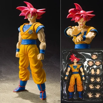  Dragon Ball SHF Părul Roșu Son Goku Mobile Comune Pvc Cifrele de Acțiune Super Saiyan Zamasu Goku Kakarott Schimbare Fata Figurine Jucarii