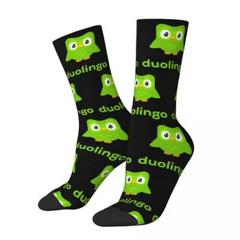  Duolingo Bufnita Duo Șosete Bărbați Femei Bumbac Șosete De Moda Nebun Primăvară Vară Toamnă Iarnă Șosete Cadou De Crăciun