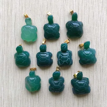  En-gros 10buc/lot de moda naturale de onix verde broască Țestoasă Mică Farmece pandantive pentru bijuterii Accesorii făcându-transport gratuit