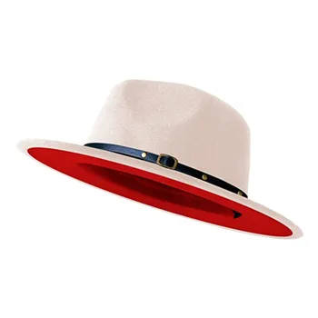  En-gros de Fedora pălărie neagră și roșie reglabil unisex pălărie Fedora pălărie de fetru de culoare naturala jazz pălărie de iarnă pălărie găleată pălărie