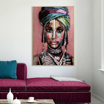  Estetic Negru African Femeie de Arta Graffiti, Pictura Ulei Panza, Postere si Printuri de Arta de Perete Imagini Living Home Decor