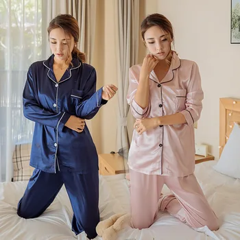  Femei din Satin Pijamale Pijama Set de Pijamale Pijama, Pijamale Costum de sex Feminin Somn Mătase Ca Acasă Haine 5XL de Mari Dimensiuni de îmbrăcăminte de noapte