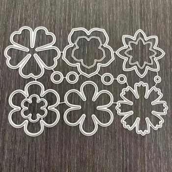  Flori și Frunze de Metal de Tăiere Moare Șabloane Pentru DIY Scrapbooking Decorative Relief Artizanat Mor de Tăiere Șablon