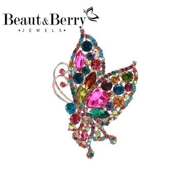  Frumusețe&Berry Decupaj Stras Fluture Colorat Doamnelor Vis Brosa Birou, Cadou De Nunta Decor Petrecere Ornament