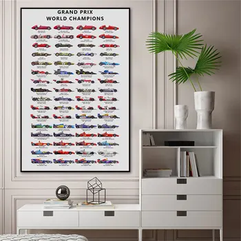  Grand Prix Campioni mondiali Masina de F1 Tablouri Canvas Postere si Printuri de Arta de Perete Imaginile Pentru Camera de zi de Decorare Acasă