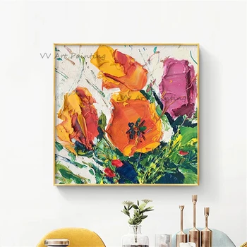  Handpainted Imagine Natura Profesionala Realizate Manual Flori Abstracte Pictura In Ulei Pe Panza Living Home Decor De Artă De Mare