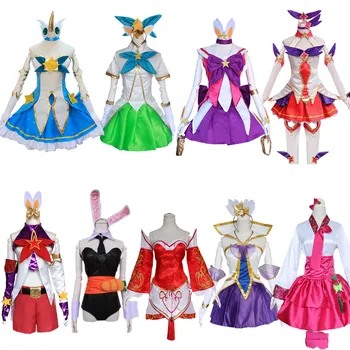  Jocuri Magic Girl Soraka Lux Costume Cosplay Stele Guardian Neeko Ahri Nouă Coadă-de-Vulpe Tinutele AsheWomen Rochie pentru Halloween