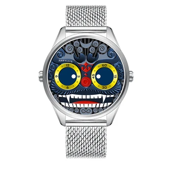  Joker Ceas Barbati de Moda Cuarț Ceasuri de mână Chineză Dans Leu Ceasuri de Personalitate Strada Culturii Design Ceasuri 42mm ABBYLUN