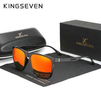  KINGSEVEN 2021 BOUTIQUE TR90 Cadru de Aluminiu pentru Bărbați ochelari de Soare Polarizati pentru Femei Pătrat Nuante UV400 Oculos De Sol