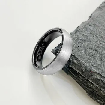  KOtik Noua Moda Carbură de Tungsten Nunta de sex Masculin Inel Bijuterii Punk Vintage Negru Argintiu Periat Mat Inele pentru Barbati