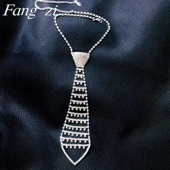  La modă și elegant pentru femei de cristal cravată Colier Stras strălucitoare scrisoare colier lung pentru femei bijuterii de nunta accessori