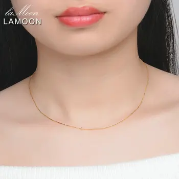  Lamoon Simplu, 40+5 cm Argint 925 Caseta de Lanț Colier pentru Bărbați și Femei CI001