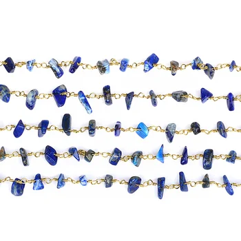  Lapis Lazuli Spinel Rozariul Margele Lanț Placat Cu Aur De Sârmă Înfășurat În Lanț Cu Margele Rozariu Lanț Fațete De Sticlă Margele Bijuterii Rondelle