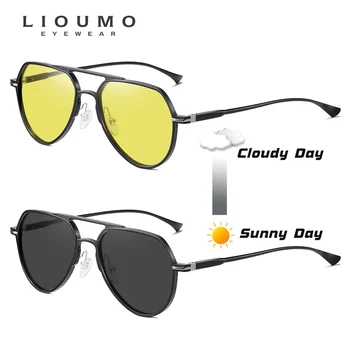  LIOUMO Brand de Aluminiu Magneziu Fotocromatică ochelari de Soare Barbati Femei Polarizate Ochelarii de Condus Zi de Noapte Viziune Ochelari de cal gafas de sol