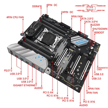  MACHINIS E5 MR9S Kit Placa de baza LGA 2011-3 Set Cu Xeon E5 2640 V3 Procesor DDR4 ECC 16GB=2*8GB RAM Opt Canale SATA M. 2