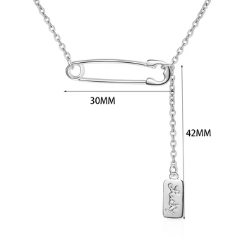  MEETSOFT Real Argint 925 Brosa DRAGOSTE Lant Placat cu Aur 18K Coliere Colier pentru Femei la Modă, Bijuterii Fine, Picătură de Transport maritim
