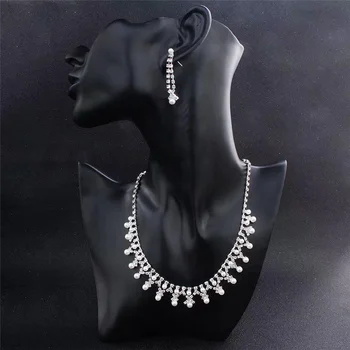  Moda bijuterii mireasa set de bijuterii de cristal colier de perle și Cercei Accesorii Bijuterii femei petrecerea de nunta bijuterii