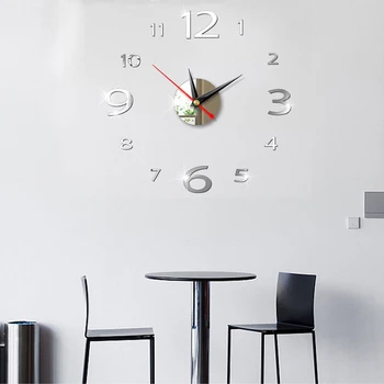  Modern DIY Numărul Ceas de Perete 3D Suprafață Oglindă Autocolant Decor Acasă de Artă Gigant Ceas de Perete Ceas Cu Cifre Romane Ceas Mare
