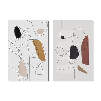  Moderne, Tablouri Abstracte Geometrice Linie de Arta Canvas Poster de Imprimare Minimalist Arta de Perete Imaginile pentru Camera de zi Nordic Decor Acasă