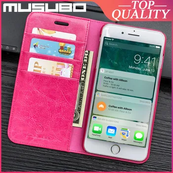  Musubo din Piele de Caz Pentru iPhone SE 2020 8 Plus 7 Plus 6 13 XR Xs Max de Lux, Coperta 12 Pro Max 11 Slot pentru Card de Portofel Fundas