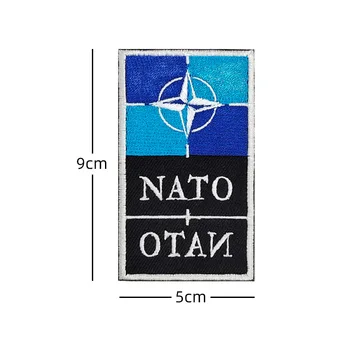  Nato Otan Steagul NATO Brățară cu Cârlig și Buclă de Patch-uri Brodate Militar Isaf Fan Tactice Insigna Reflectorizante Patch