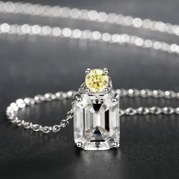  Noi S925 Argint Bijuterii Colier De Smarald Mici Proaspete Clavicula Lanț De Ridicat De Carbon Diamant Pandantiv En-Gros