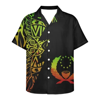  Noul Design De Moda Polinezia Bărbați Îmbrăcăminte De Vară De Sex Masculin Pohnpei Logo-Ul De Imprimare De Agrement Tricou Anti-Rid Barbati Maneca Scurta Butonul Shir