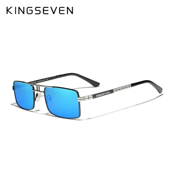 Noul Sosit KINGSEVEN Polarizat ochelari de Soare din Oțel Inoxidabil Cadru de Epocă Brand Design Dreptunghi de Conducere Pescuit ochelari de Soare N760