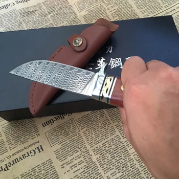  Oțel damasc cuțit de supraviețuire de Handmade Autentic fixed blade cuțit de Vânătoare de abanos ocupa primul strat de ambalare