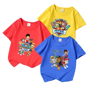  Paw Patrol Kawaii Copii T-Shirt de Vară Drăguț Desene animate Goana Skye Imprimare Haine pentru Copii Îmbrăcăminte Topuri Toddler Copii T-shirt Cadou