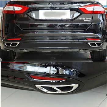  Pentru Ford Mondeo/Fusion Sedan 2013-2019 Masina dubla Spate Tobă de Eșapament Țeava de Capăt Autocolant Capac Ornamental din Oțel Inoxidabil Crom negru