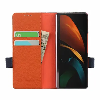  Pentru Samsung Galaxy Z Fold 2 5G Acoperi Clasic Lychee Model din Piele Cataramă Magnetică Telefon cu Clapeta Caz Z Fold 2 5G
