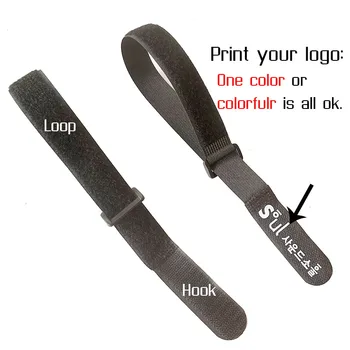  Personalizate LOGO-ul de nailon Inversă catarama cârlig bucla de fixare banda cablu cravate curele lipicios Linie de finisare DIR
