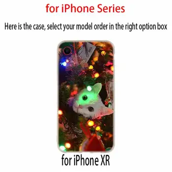  Pisica de craciun Silicon Moale Caz Pentru iPhone 13 11 12 Pro X XS Max XR 6 6S 7 8 Plus SE 2020 Mini Acoperi Mini Etui