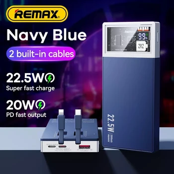  Remax Power Bank 20000mAh Încărcător Mobil Construit în Cabluri Portabil Baterie Externă de Încărcare Rapidă pentru iPhone14 Xiaomi Poverbank