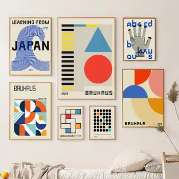  Rezumat Bauhaus Expoziție Moderne, Geometrice Japonia Nordică Postere De Arta De Perete Pictura Panza Printuri De Imagini Pentru Living Decorul Camerei