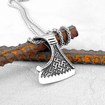  Rune nordice Vikingii Axe Coliere Cablu Vegvisir Ax Pandantiv pentru Bărbați din Oțel Inoxidabil Păgâne Talisman Bijuterii Transport Gratuit Produs