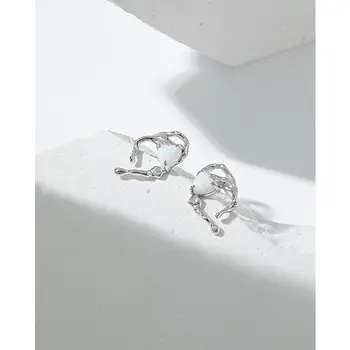  S ' STEEL Inima Opal Sintetic Argint 925 Cercei Stud Declarație de Designer de Lux Cercei Pentru Femei Acessorios Bijuterii