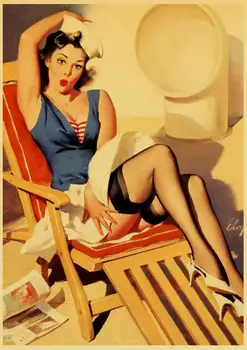  Sexy Lady American Pin up Poster de Arta Retro Afișe Tipărite Perete Decor Acasă Cafe-Bar de Perete Decor Imagine