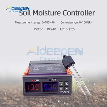  STC-3029 Digital Umiditate Controler de Umiditate a Solului Controler Senzor Higrometru Regulator Senzor 1-99% DC 12V 24V AC 110V-220V