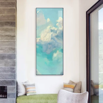 Stil Minimalist cer Albastru Nori Panza Pictura Poster Print de Arta de Perete de Imagine Pentru Camera de zi Dormitor Culoar de Intrare Decor Acasă