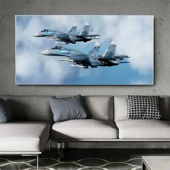  Sukhogo Aeronave Su-27sm3 Flanker Luptător Panza Pictura Postere si Printuri de Arta de Perete pentru Camera de zi Acasă decorative Neînrămate