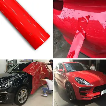  Super Gloss Roșu de Vinil Folie Autocolant 30x152CM Folie Decor de Schimb carro Masina de Protecție Autocolante Atuo Accesorii Auto