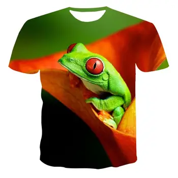  T-shirt de Animale Funny Frog 3D de Imprimare de Vara Tricou de Moda, Copii, Casual Baieti Fetele Harajuku Kawaii Gât Rotund Teuri Topuri Haine